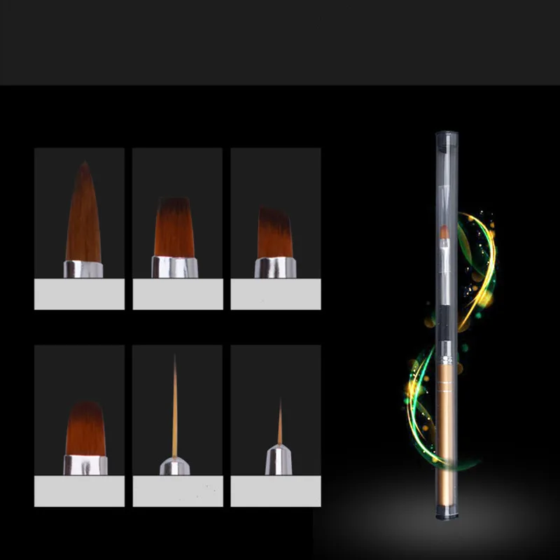 6 Buc Metal Manichiura Set De Perii Diferite, Unghii Cu Gel, Pensule De Sculptură Desen O Linie De Creion Prea Combinație Imagine 1