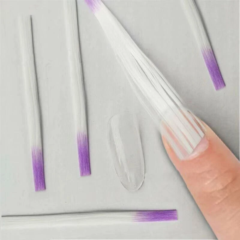 6cm&1m&2m Unghiile fibra de sticla Extensie de Unghii Sfaturi de Mătase Albă Construirea de Instrumente de Prelungire de Formă Pentru UV Gel Extensia Manichiura Fibre de Mătase Imagine 1