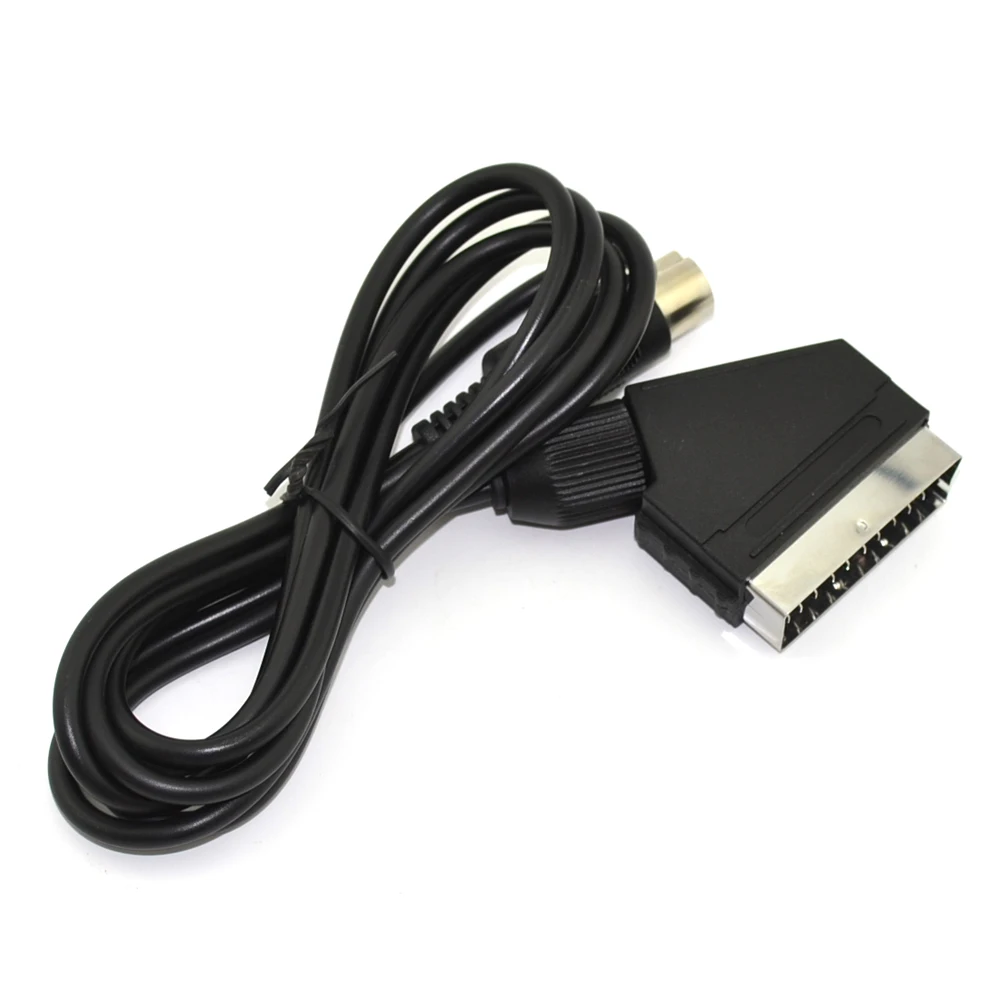 BUKIM Negru de Înaltă calitate 1.8 M/6FT UE, versiunea V-pin cablu Scart RGB Cabluri AV PAL Pentru Sega Megadrive 1 Geneza 1 Sistem de Master 1 Imagine 1