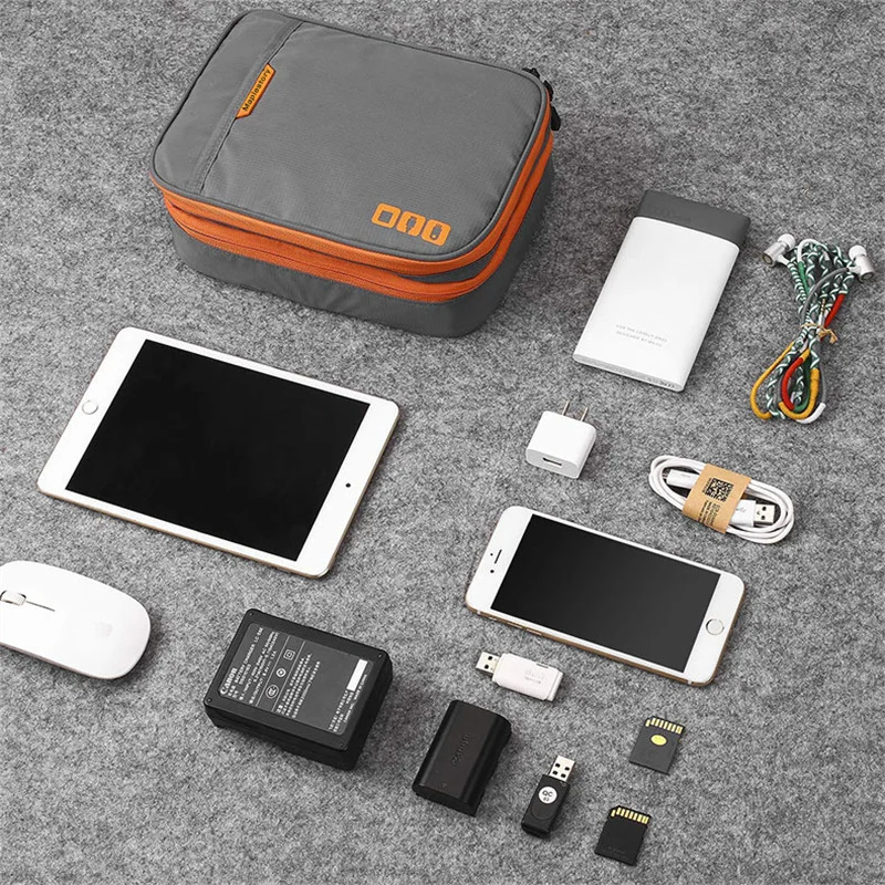 De Călătorie portabil Cablu de Date Sac Digital USB Gadget Organizator Incarcator Casti Cutie de Depozitare U disc Power Bank cu Fermoar Geanta de Depozitare Imagine 1