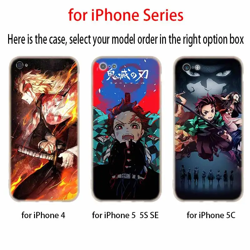 Demon Slayer Kimetsu nu Yaiba Silicon Moale Caz Pentru iPhone 13 11 12 Pro X XS Max XR 6 6S 7 8 Plus SE Acoperi Mini Imagine 1