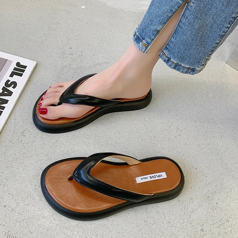 femeia Papuci Unisex Flip-Flops, Papuci de Plaja Fund Gros în aer liber de Vară Pantofi Diapozitive Tanga Papuci Femei Sandale Pantofi Moi Imagine 1