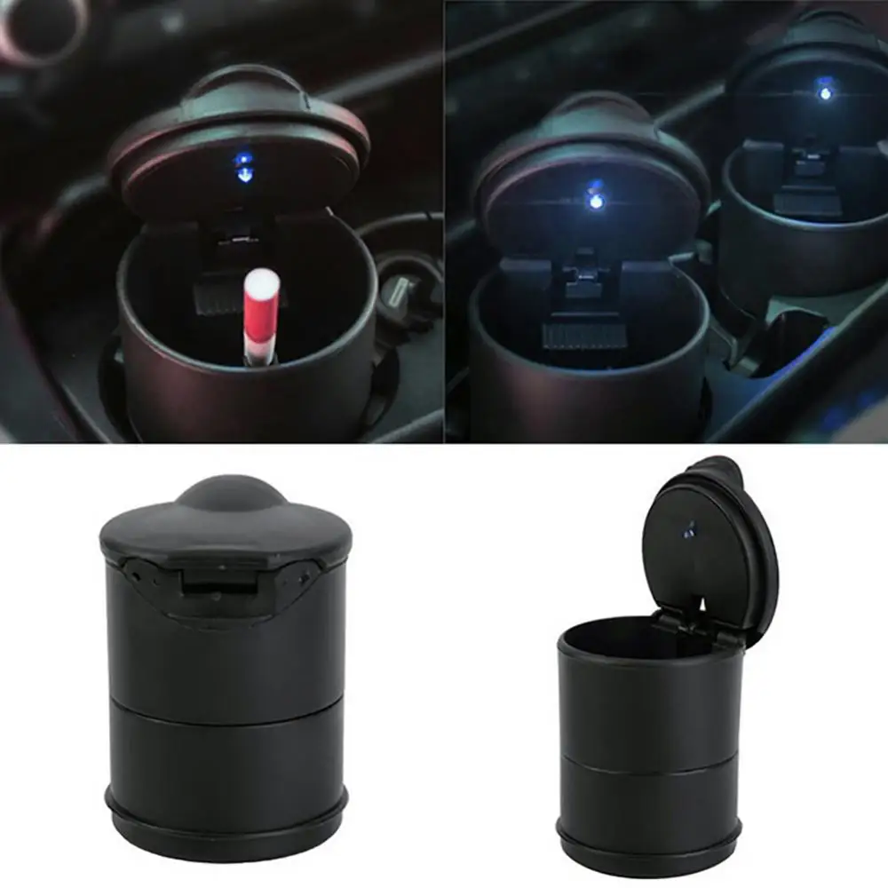 Femeile Portabil Cilindru Masina Scrumieră Țigara Titularul Cupa Stand cu Lumini LED-uri Baterie Scrumiera Interior Accesorii Auto Imagine 1