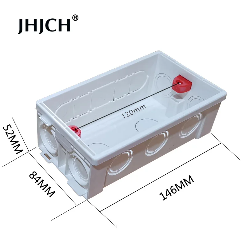 JHJCH 146 Tip Montare Spate Cutie Reglabil Interne Caseta Cutie de Joncțiune Pentru 146*86mm Comutator de Perete si Priza ,Alb Imagine 1