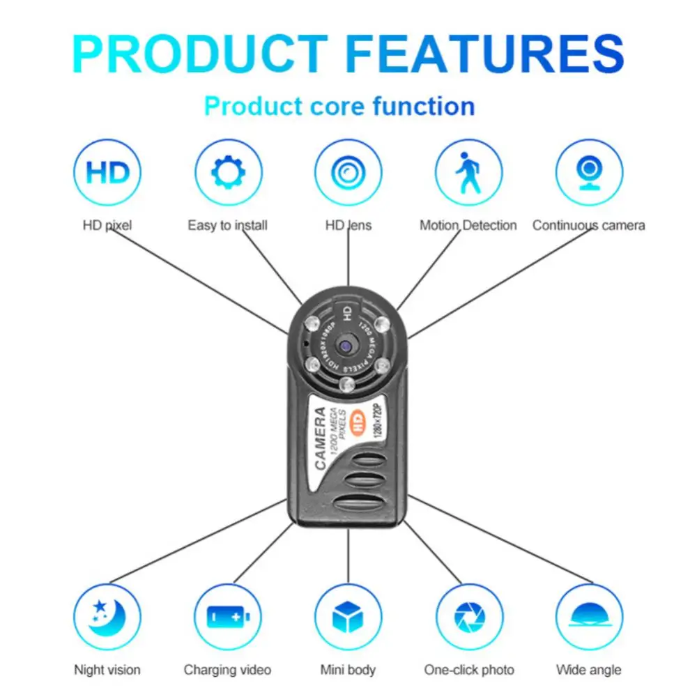 Noul Q7 Pro Mini Camera Full HD 1080P Wireless Wifi IP Camere de supraveghere Cu Detectare a Mișcării de Alarmă Infraroșu Viziune de Noapte camera Video Imagine 1