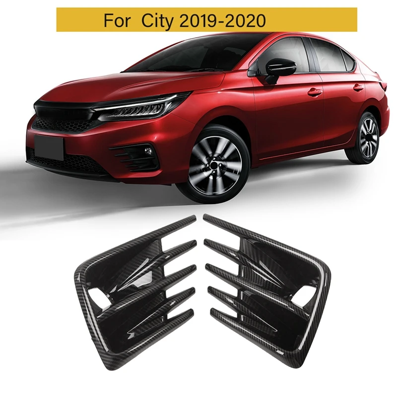 Pereche pentru Honda City 2019 2020 Fibra de Carbon Bara Fata Ceață de Lumină de Lampă Capac Ramele Accesorii Auto Imagine 1