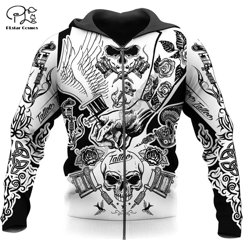 PLstar Cosmos 3D de Imprimare de Moda Noua Craniu Clasic Retro Tatuaje Unisex Harajuku Streetwear Amuzant Hanorace/Hanorac/Jacheta/-a3 Imagine 1