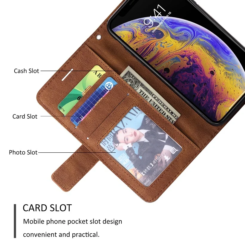 POCO X3 NFC F3 M3 Piele Flip case Pentru Xiaomi Mi 11 Redmi Nota 10 10 9 9 9M 9A 9C 8 8T 7 Pro 7A 8A K40 Carte Portofel Carte Acoperă Imagine 1