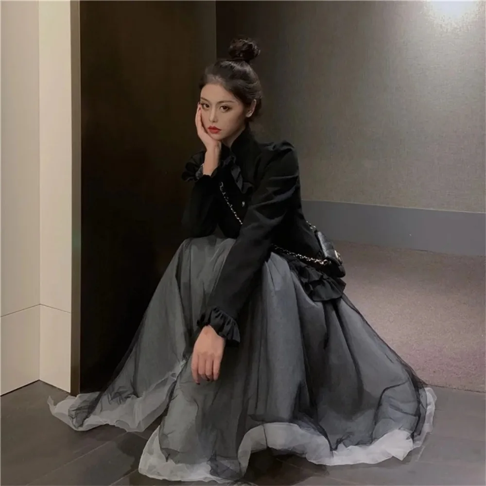 Stil coreean Tifon Despicare Elegant Neregulate de Înaltă Talie Zână Fuste Lungi 2021Summer Design de Moda pentru Femei Culoare Solidă Streewear Imagine 1