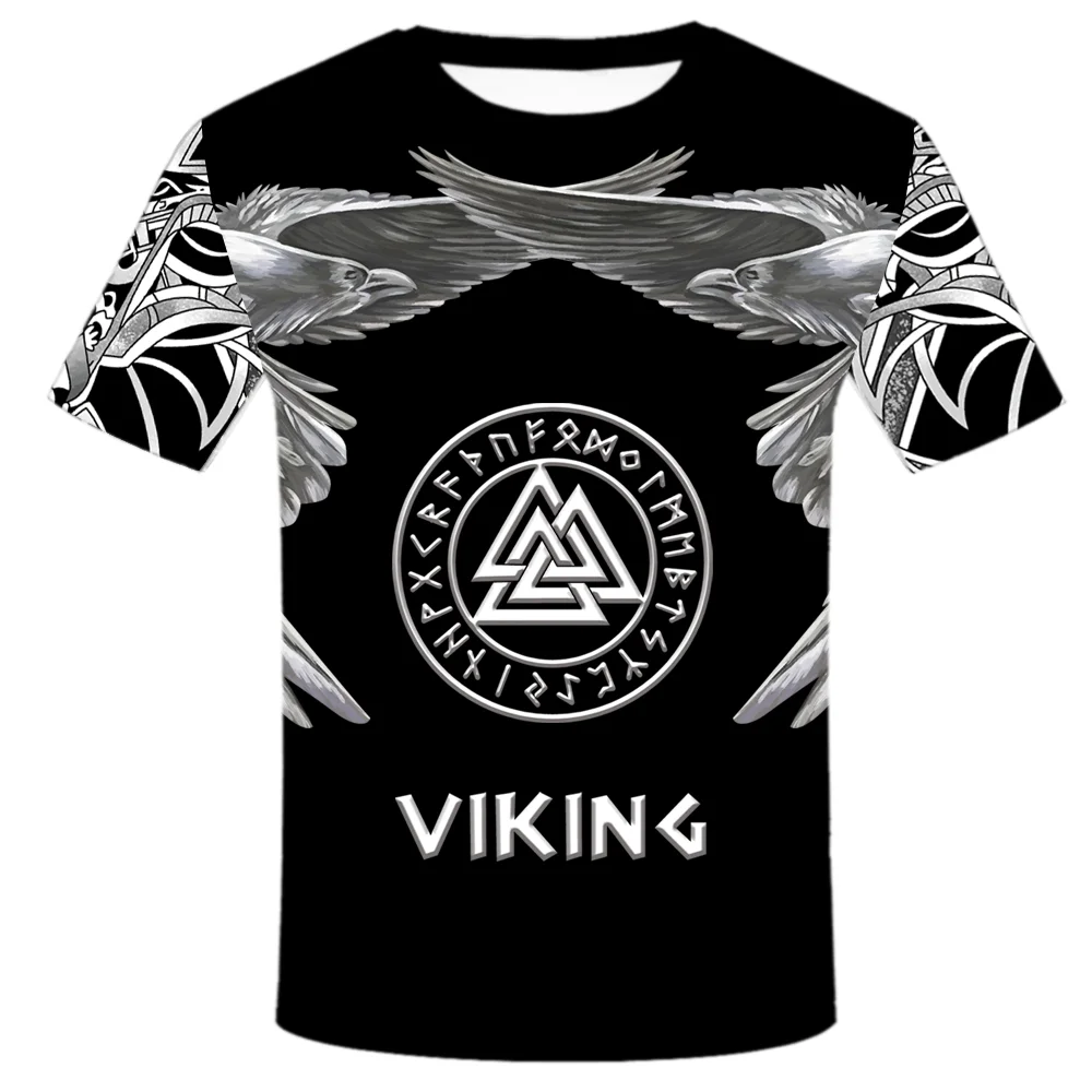 Vara barbati Viking tatuaj de imprimare 3D T-shirt pentru bărbați mâneci scurte O guler supradimensionat Imagine 1