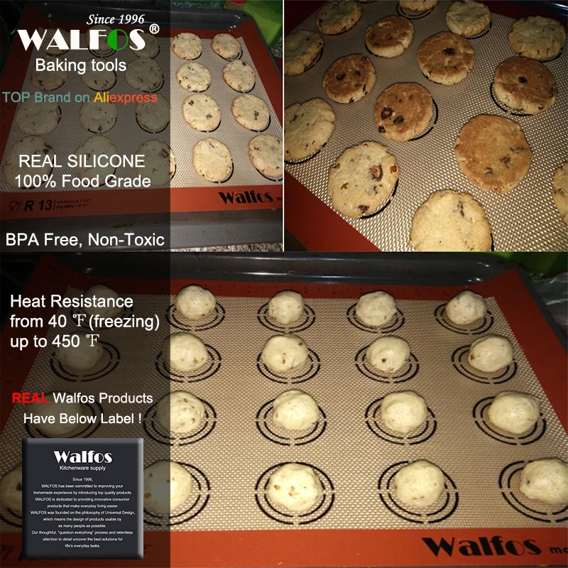WALFOS Non-Stick Silicon de Copt Mat Pad Foaie de Copt produse de Patiserie Instrumente de Rulare Aluat Mat pentru Tort Cookie Macaron Accesorii de Bucatarie Imagine 1