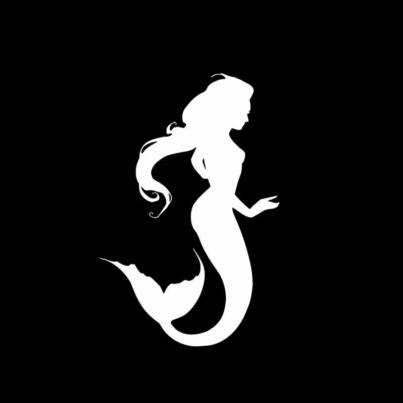 YJZT 8.2*12.4 CM Silhoutte Sirenă Drăguț Fată de Moda Stil de desen Animat de Design Auto Autocolant Vinil Decal Negru/Argintiu C20-0755 Imagine 1
