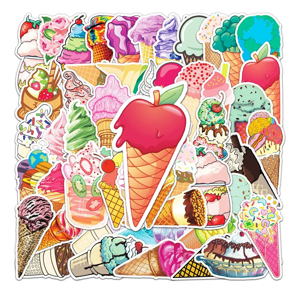 10/30/50PCS Drăguț Înghețată Delicioasă Autocolante de Desene animate Pentru Copii Jucarii de Bagaje Laptop iPad Skateboard Cani Cana Autocolante en-Gros Imagine 2
