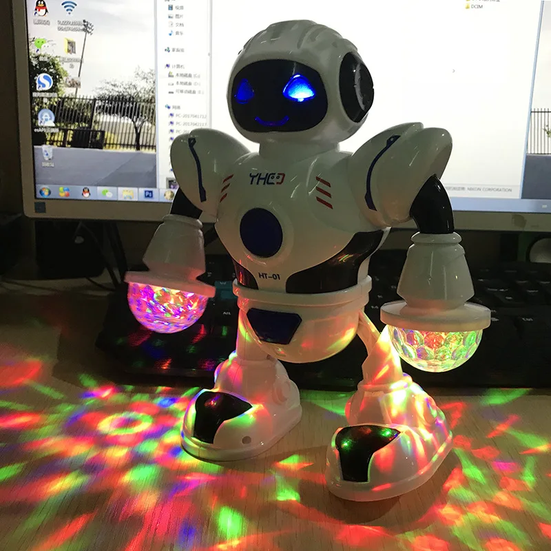 2022 Copii Dans Robot Jucarii Rotative Lumini de Muzică Electronică Cântând Jucării Robot pentru Copii Cadou de Ziua de nastere Imagine 2