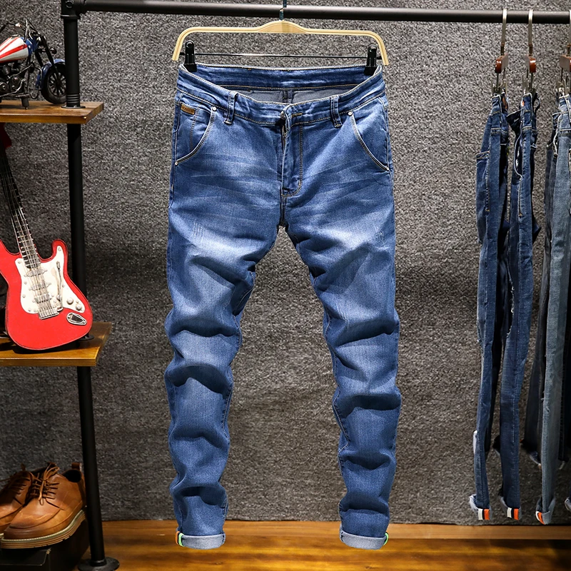2022 Nou Stil Blugi Barbati Casual Moda de Înaltă calitate Stretch Skinny Jeans Bărbați Straight Blugi Slim de tip Boutique de Brand Pantaloni Imagine 2