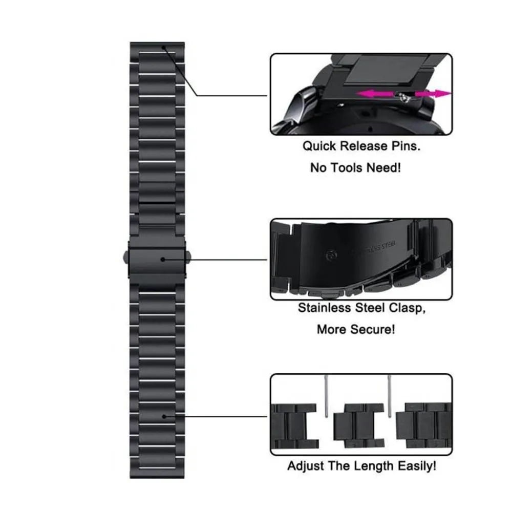 22MM WatchStrap din Oțel Inoxidabil Pentru ceas huawei gt 2e Eliberare Rapidă Watchband Pentru Huawei Watch GT1 GT 2 46mmWristband +Instrument Imagine 2