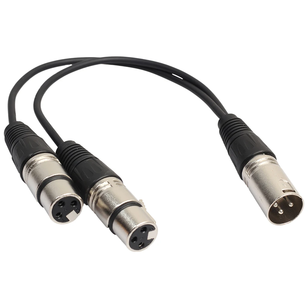 3-pin XLR Audio Microfon Una de sex Masculin la Dublu Feminin Conector Y Splitter Cablu 0.3 m Imagine 2