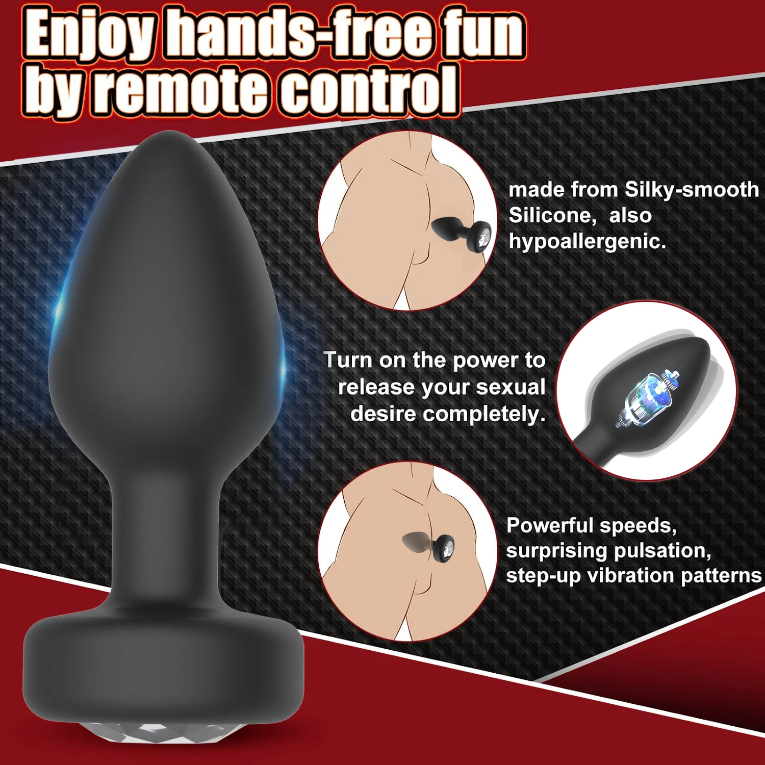 Anal Plug Vibrator Pentru Femei Barbati Prostata Masaj Adult Sex Toys 10 Viteze Wireless De Control De La Distanță Vibrator Sex Feminin Masturbator Imagine 2