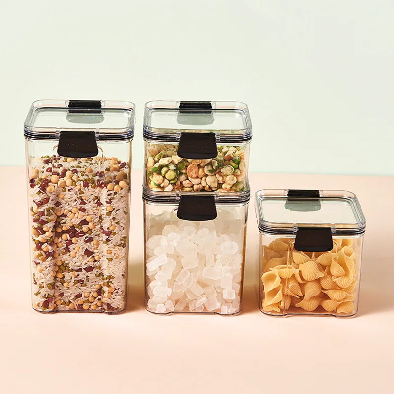 Bucatarie Frigider Proaspete-Păstrarea Borcan Etanș Transparent de Plastic Etanșă Alimente Alimente Cu Capac PET Container de Depozitare Imagine 2