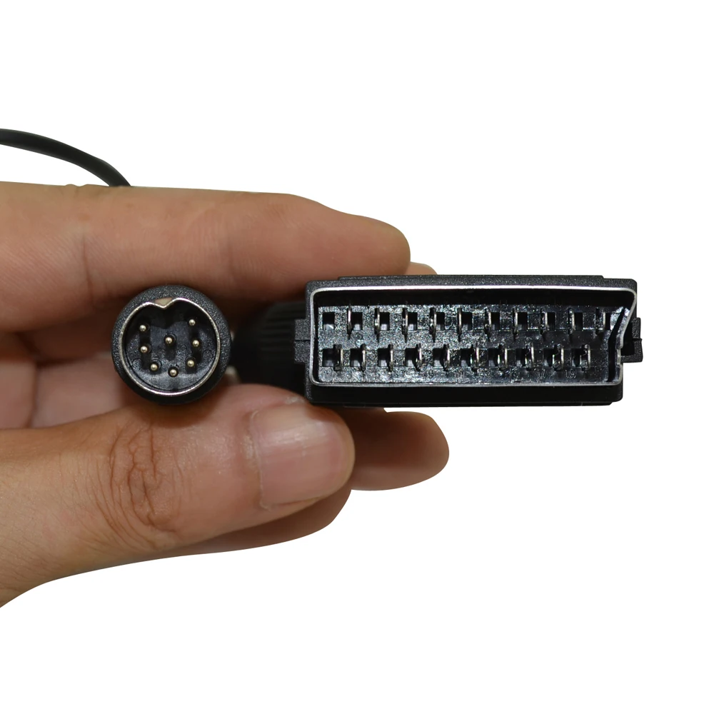 BUKIM Negru de Înaltă calitate 1.8 M/6FT UE, versiunea V-pin cablu Scart RGB Cabluri AV PAL Pentru Sega Megadrive 1 Geneza 1 Sistem de Master 1 Imagine 2