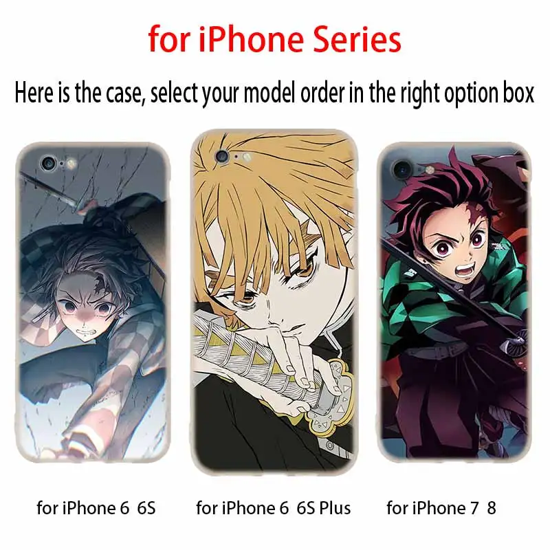 Demon Slayer Kimetsu nu Yaiba Silicon Moale Caz Pentru iPhone 13 11 12 Pro X XS Max XR 6 6S 7 8 Plus SE Acoperi Mini Imagine 2