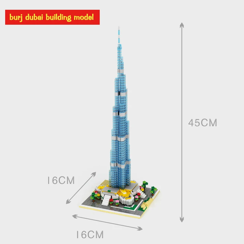 Dubai Burj khalifa tower Turism comemorarea particule de Diamant blocuri caramizi Clasice arhitectura Orasului Ziua Jucarii Imagine 2