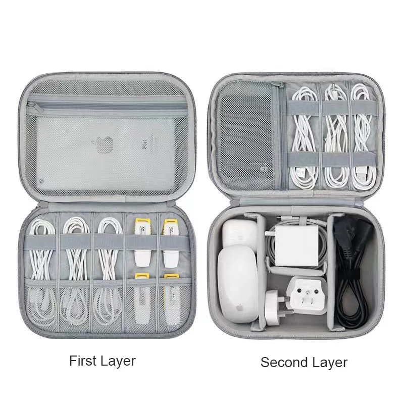 EVA Hard Shell Accesorii Electronice Organizator de Caz pentru iPad Earbud Cască setul cu Cască la Încărcător Cabluri de Călătorie Portabil Sac de Depozitare Imagine 2