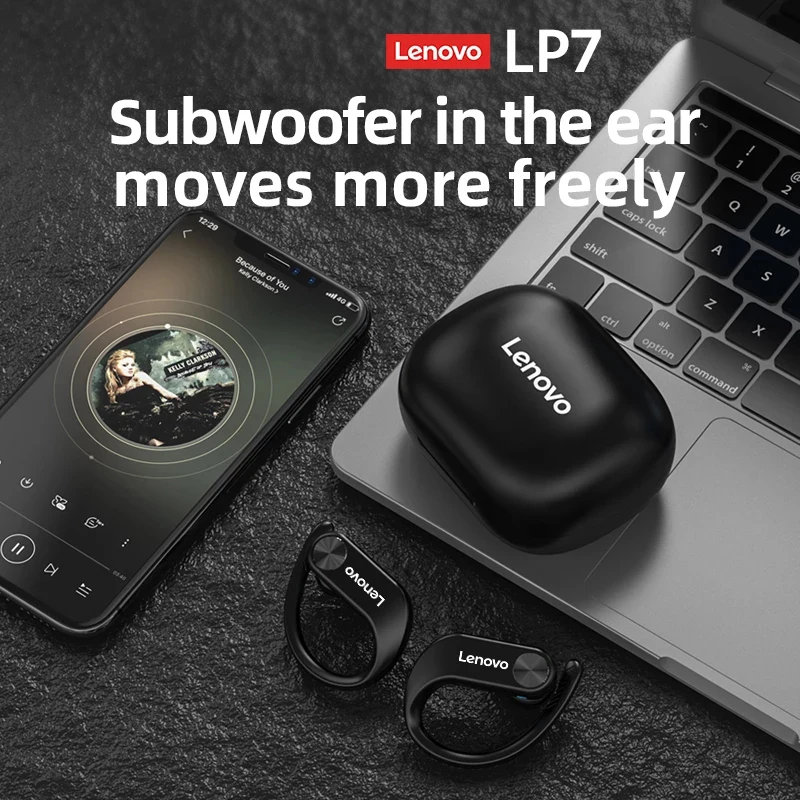 Lenovo LP7 TWS Casti Bluetooth Sport Wireless rezistent la apa Căști de Anulare a Zgomotului Muzica Pavilioane Gamer Cârlig Căști Imagine 2