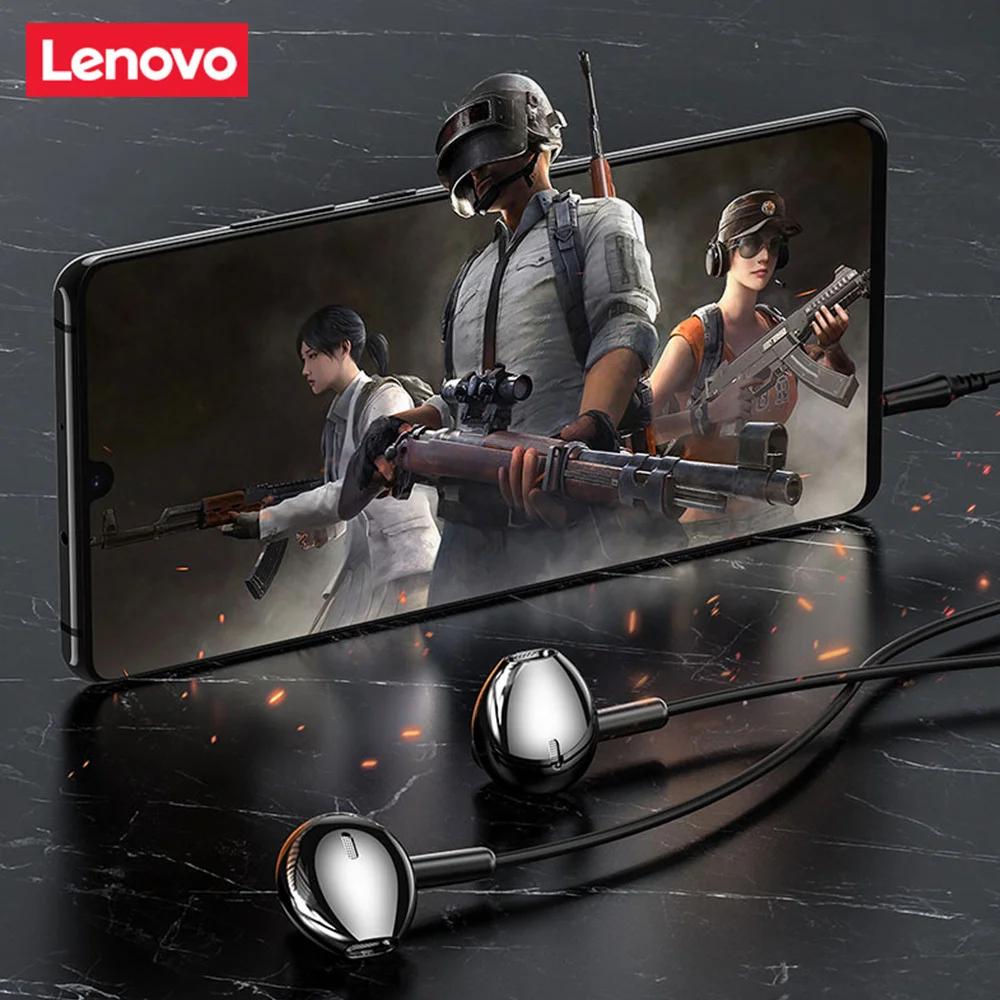 Lenovo XF06 de 3,5 mm Căști cu Fir În Ureche Căști Stereo Muzică în Cască Telefon Inteligent Pavilioane În linie de Comandă cu Microfon Imagine 2