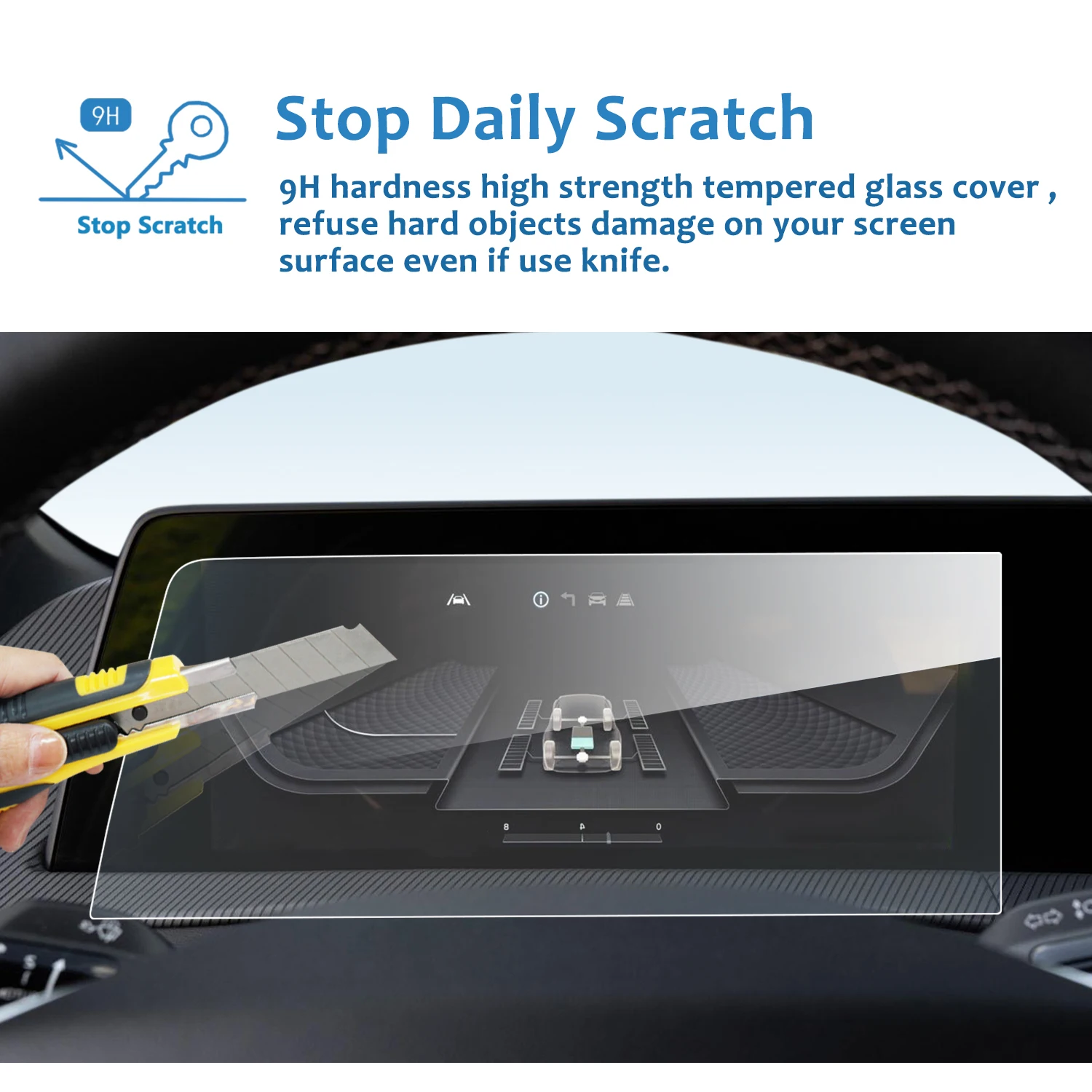 LFOTPP Pentru EV6 12.3 Inch 2021 2022 Auto LCD de Afișare Instrument Temperat Pahar Ecran Protector Auto Accesorii de Interior Imagine 2
