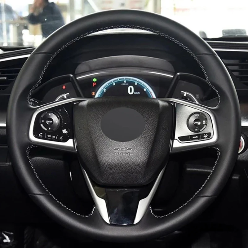 Masina Volan Piele Negru Capacul de piele de Căprioară Pentru Honda Civic Civic 10 2016-2019 CRV CR-V 2017-2019 Claritate 2016-2018 Imagine 2