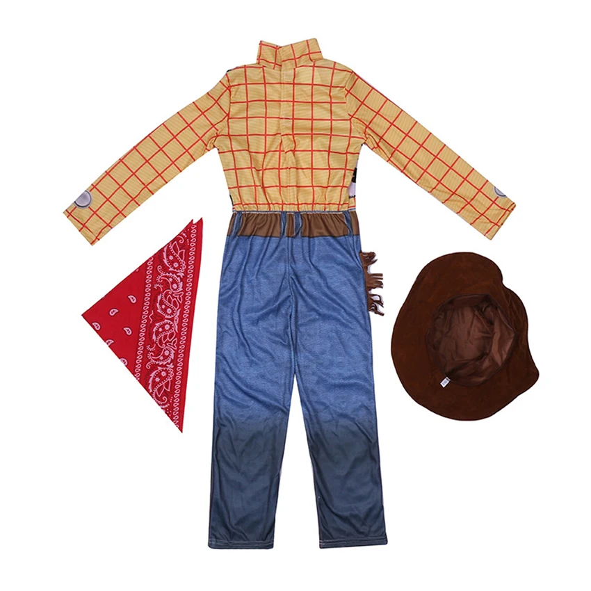 New Sosire Băieți Woody Costume Copii Deluxe Copii Fancy Rochie Costum de Halloween pentru Copii Woody Joc de Rol Costum Cowboy Costum Imagine 2