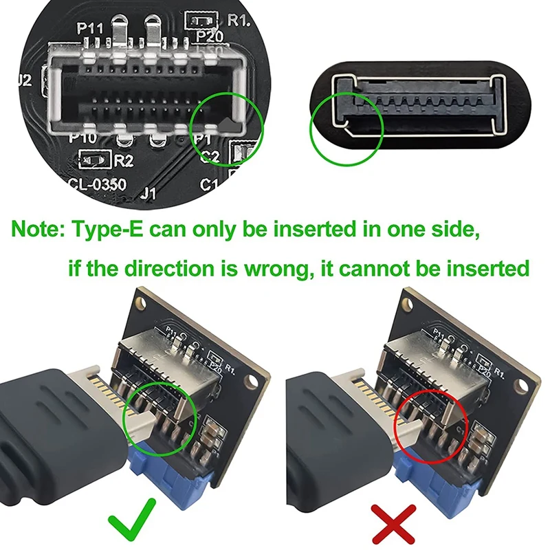 NOUL USB 3.1 Panoul Frontal Antet Cablu de Extensie(2-Pack), Tipul E de sex Masculin Pentru Tipul C de sex Feminin Cablu,Gen2 10Gbps Intern prin Cablu Imagine 2