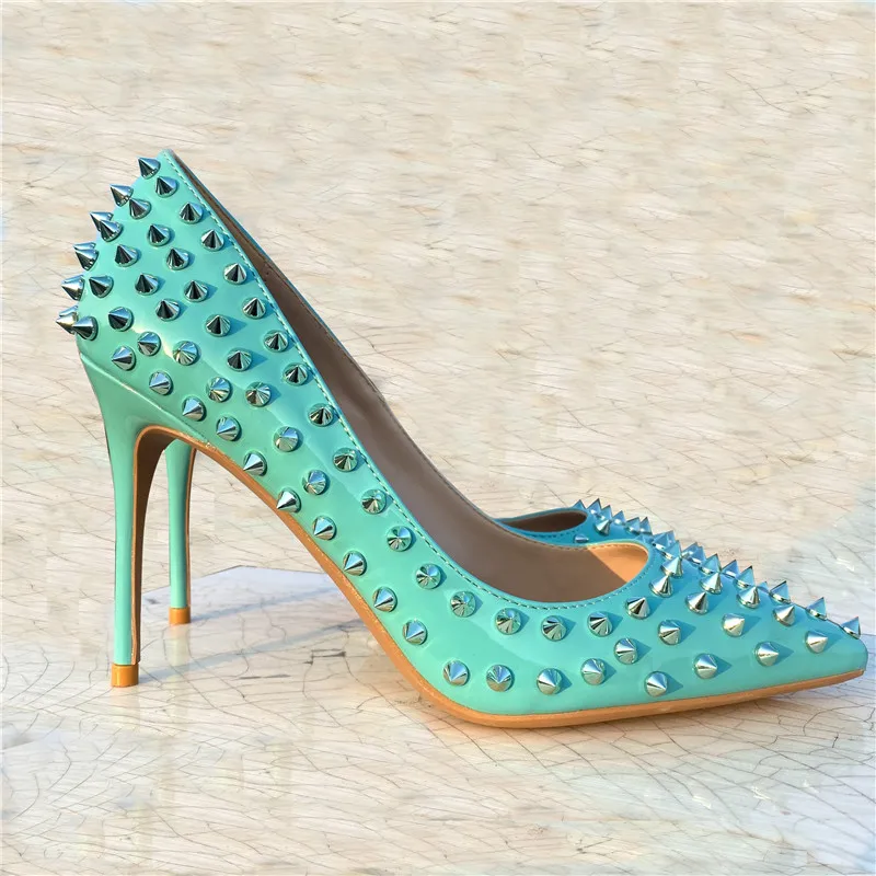 Shang Ke Jia Turcoaz Pantofi Nit Cerul Albastru Luminos Lumina Bareta Sexy Cu Toc Înalt Pantofi De Partid Designer Stilet Pompe Personaliza Imagine 2
