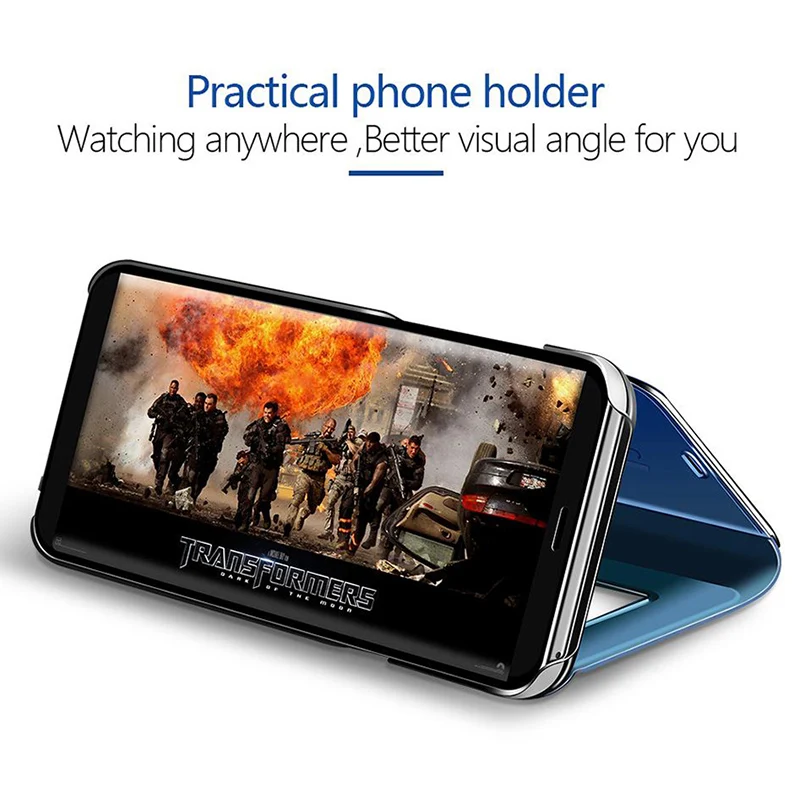 Smart Mirror Flip Caz de Telefon pentru Samsung Galaxy S20 S10 S9 S8 Plus A3 A5 A7 J3 J5 J7 2017 A6 A7 A8 2018 Nota 20 10 9 Ultra Acoperi Imagine 2