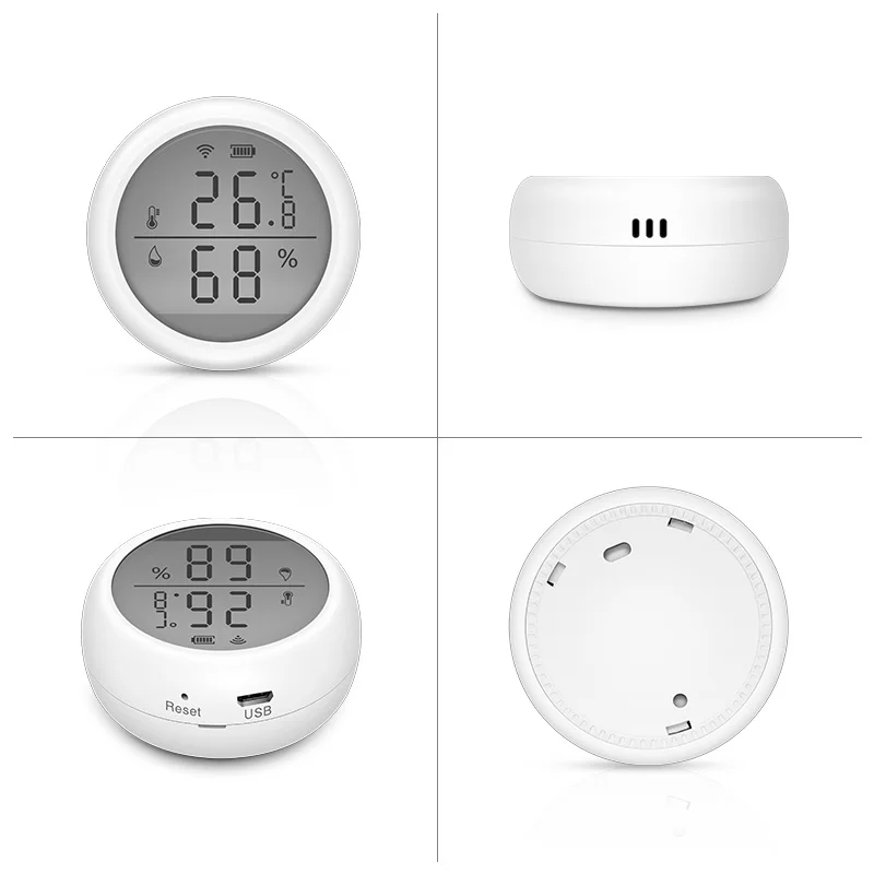 Tuya WIFI Senzor de Temperatură și Umiditate Interior Higrometru Termometru Detector de Sprijin Alexa Google Assistant Home smart viata Imagine 2