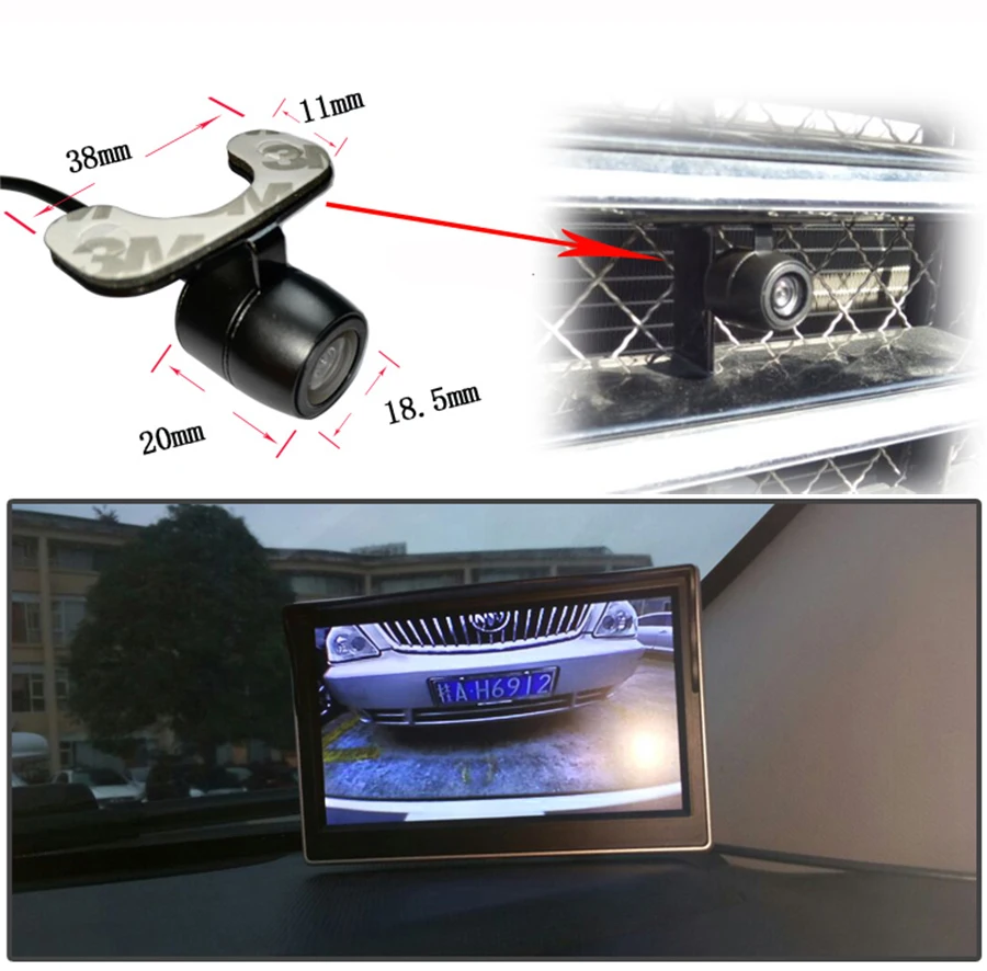 Vehicul Auto Auto Auto Laterale Fata Camera cu Vedere în Față Cam Fără Linii de Grilă Non Imagine în Oglindă 12V Impermeabil de Conducere de Siguranță Imagine 2