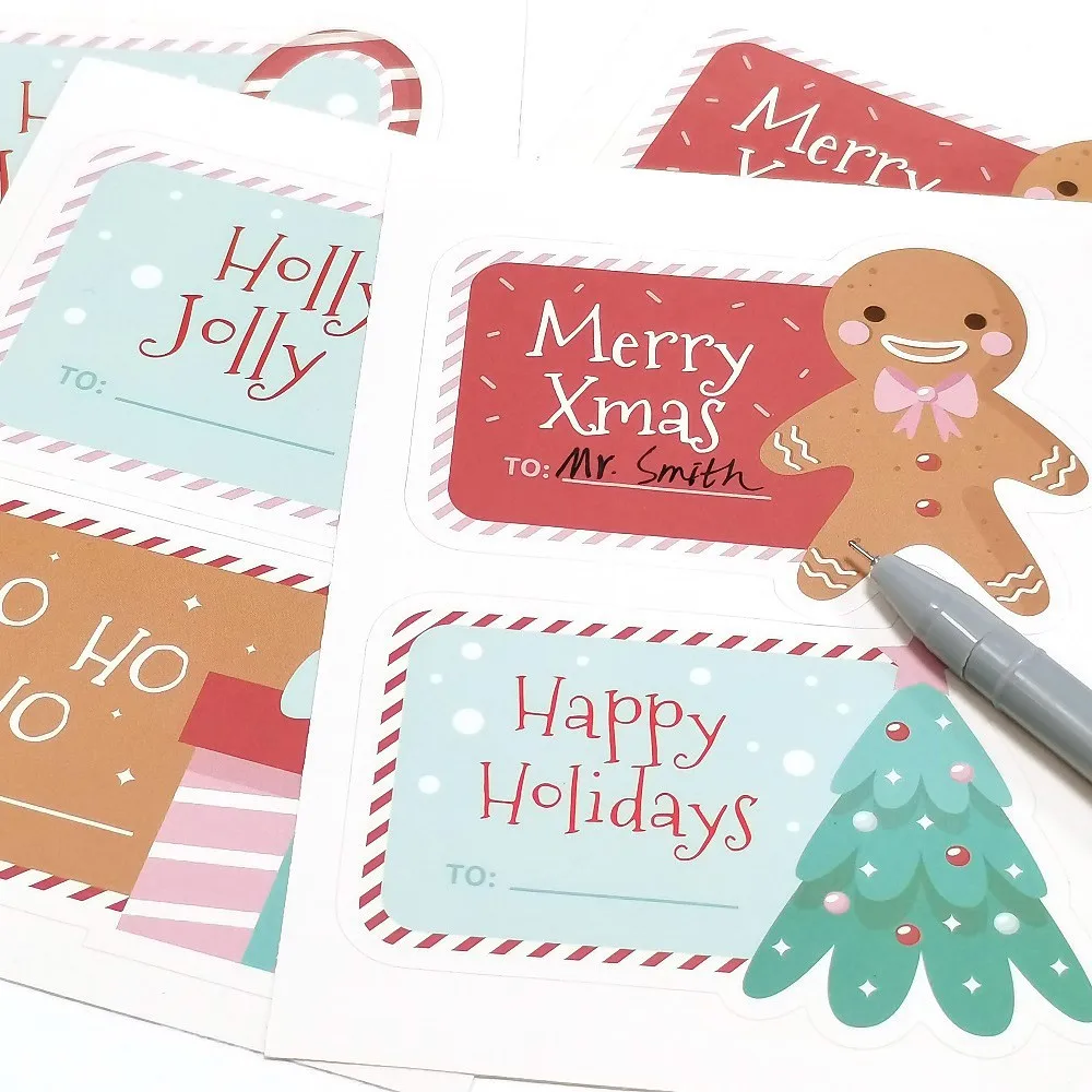 10-40 buc Moda Crăciun Fericit Autocolante de Desene animate Drăguț Etichete Pentru Cadouri Decorative Pachet Ambalaj Cutie Cadou 9*12.5 CM Imagine 3