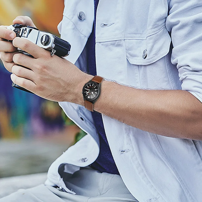 20mm 22mm Moda Ceas din Piele Trupa Curea pentru Samsung Gear Sport S4 Active 2 Înlocuire curea de mână Elegant In Imagine 3