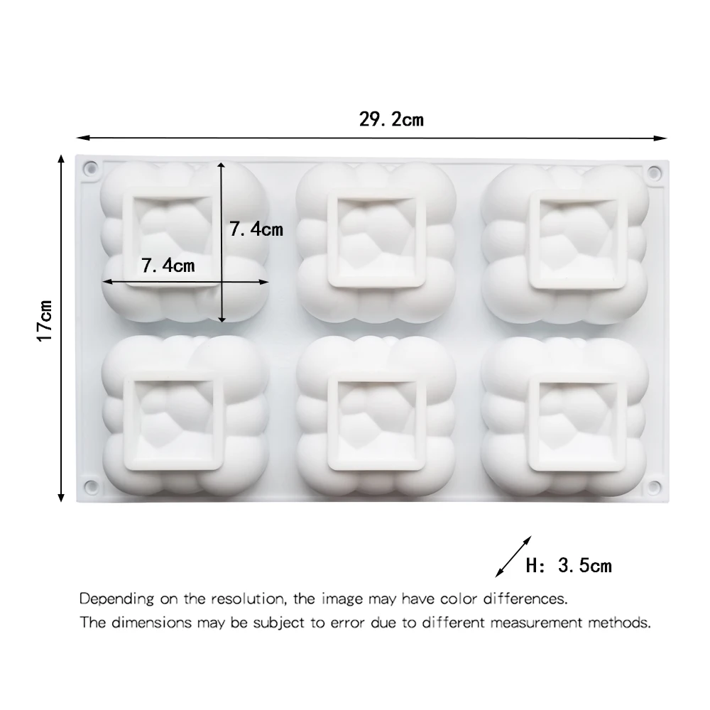 6-Cavitate Nor Forma 3D Mucegai Silicon pentru Prăjituri de Copt Mousse de Desert Patiserie Mucegai Decorare Tort de Branza inghetata Mucegai Imagine 3