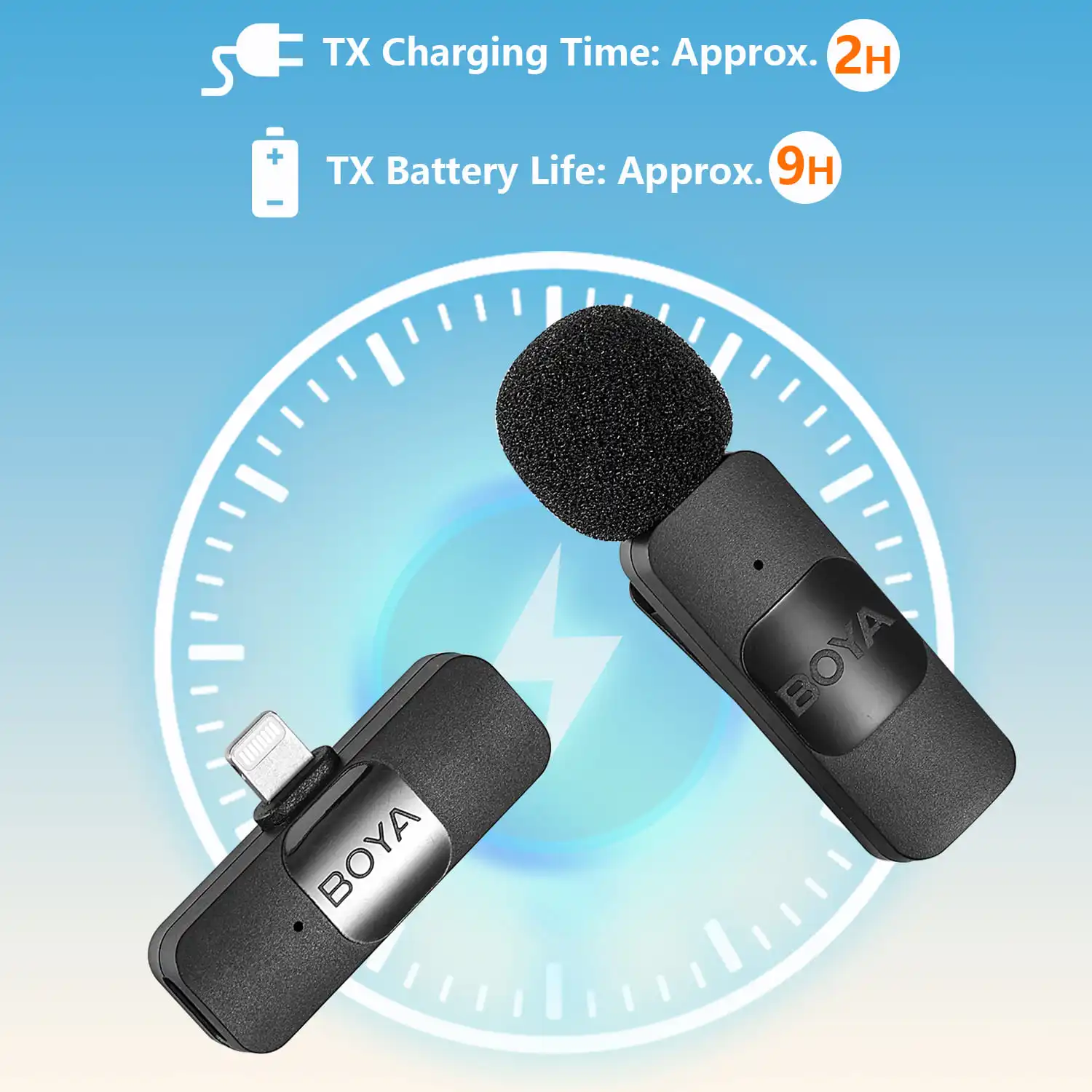 BOYA BY-V Wireless Lavaliera Microfon Rever în Transmisiune Directă mini Microfon pentru iPhone Android Live Streaming pe Youtube de Reducere a Zgomotului Imagine 3