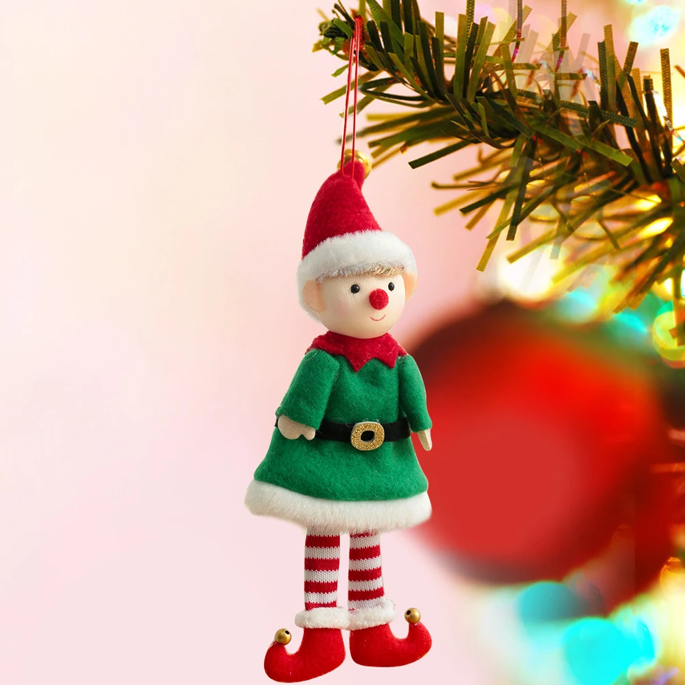 Crăciun de Pluș, Păpuși cu picioare Lungi Fată Băiat Pandantiv Cadou Jucarii Copac Xmas Decor Ornamente pentru Festivalul de Acasă Petrecerea de Ziua 1 buc Imagine 3