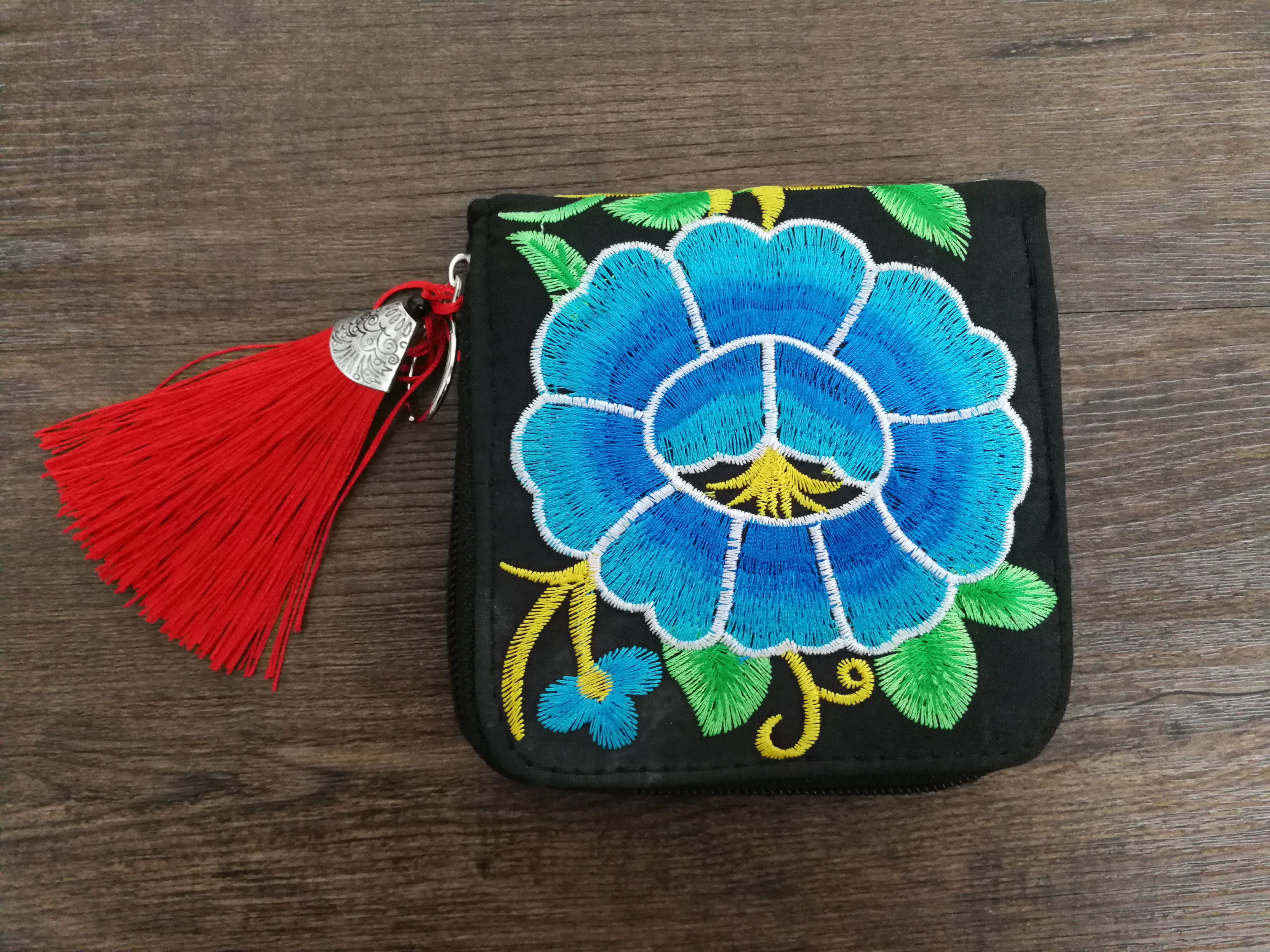 Etnice brodate saci de panza geanta femei portofele Retro card saci Imagine 3