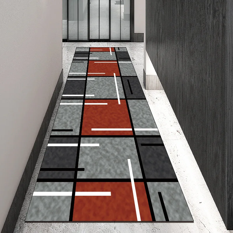 Geometrice acasă decorare podea, covor dreptunghiular poate fi tăiat, de studiu, living, hotel coridor podea mat, non-alunecare mat Imagine 3