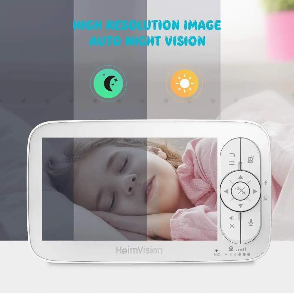 HeimVision 5.0 Inch Baby Monitor Wireless Video Color 720P HD, Bona de Securitate Viziune de Noapte Temperatura motitor Numai Pentru HM136 Imagine 3