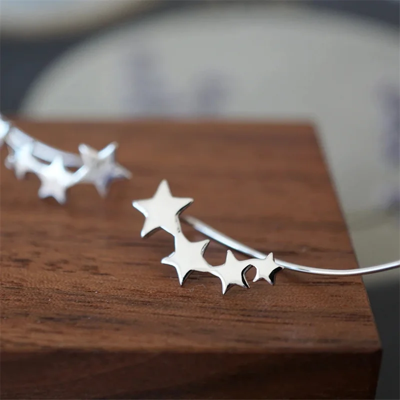 Huitan Simplu Elegant Stele Cercei pentru Fete de Culoare Argintie Moda Ureche Piercing Accesorii Uzura de zi cu Zi Femeile Rafinate de Bijuterii Imagine 3