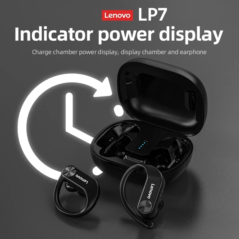 Lenovo LP7 TWS Casti Bluetooth Sport Wireless rezistent la apa Căști de Anulare a Zgomotului Muzica Pavilioane Gamer Cârlig Căști Imagine 3