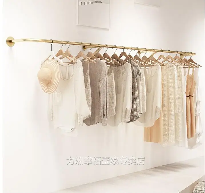 Magazin de haine rack de afișare women ' s wear perete copii purta agățat de perete de aur haine cuier de podea, raft haine Imagine 3