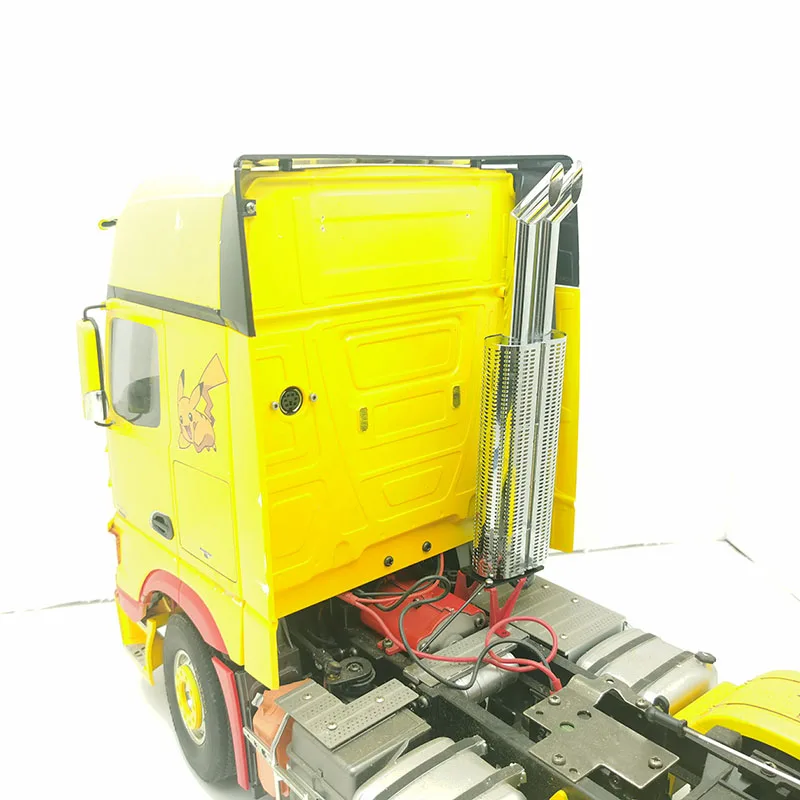 Metal Simulare de Evacuare a Fumului Sistem de 1/14 Tamiya RC Camion Remorcă Basculantă Scania Benz Actros Arocs OM Volvo Car DIY Piese Imagine 3