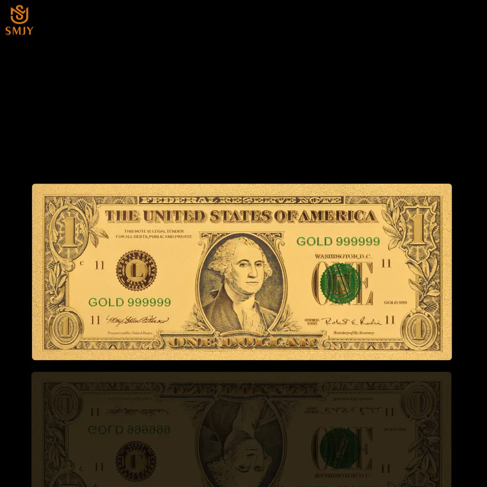 NE-Aur a Bancnotelor De 1 Dolar Bani În Aur de 24K Placa de Bancnote de Colectare Și Fals de Monedă de Hârtie de Cadouri Imagine 3
